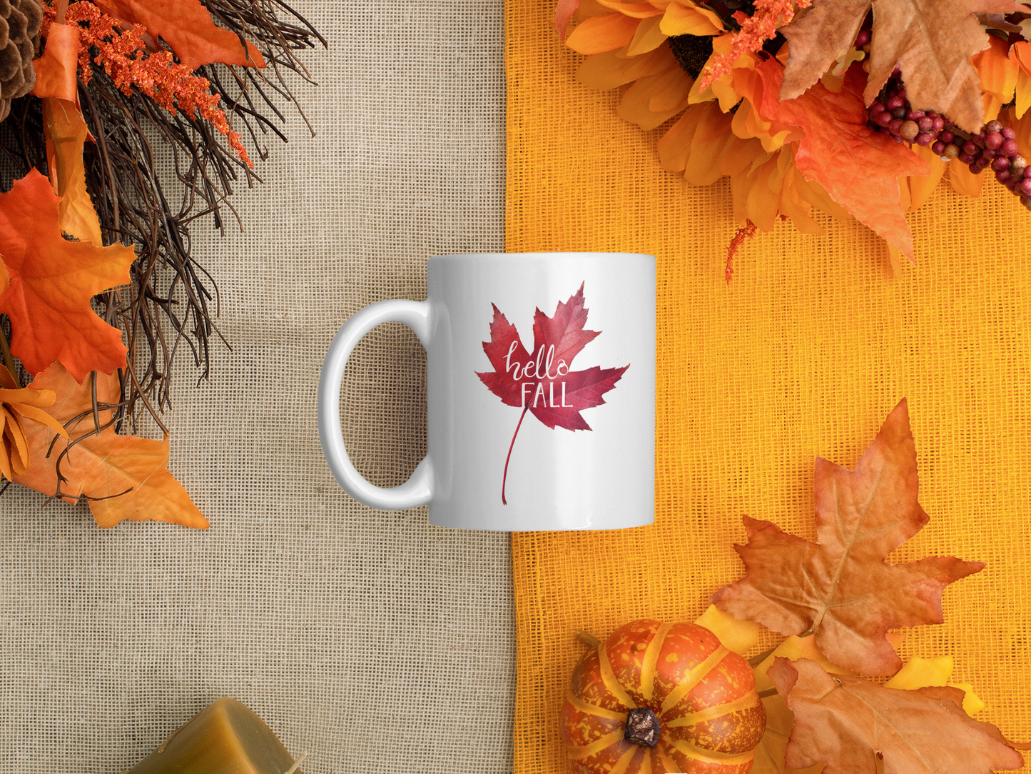 Hello Fall - Ceramic Mug (11oz, 15oz)