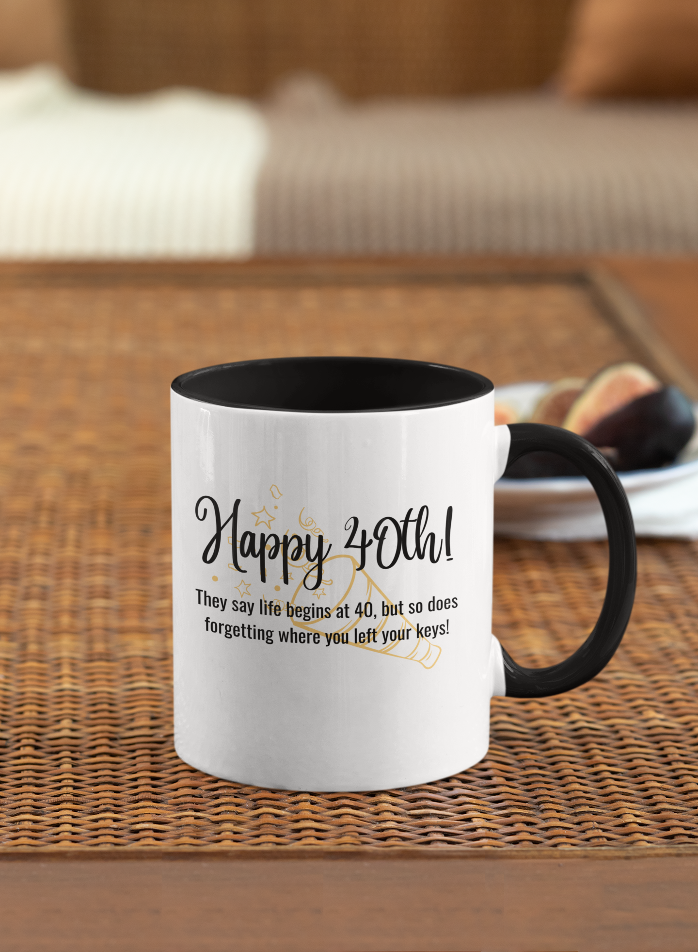 Happy 40th Birthday - Accent Ceramic Coffee Mug