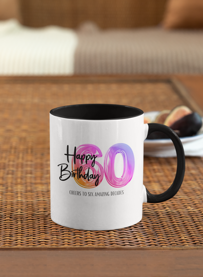 Happy 60th Birthday - Accent Ceramic Coffee Mug