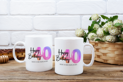 Happy 40th Birthday - Ceramic Coffee Mug