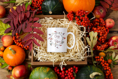 Cozy Vibes - Fall Ceramic Mug, (11oz, 15oz)