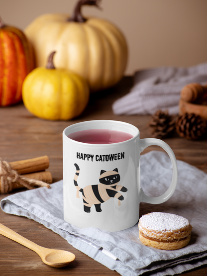 Happy Catoween Halloween Ceramic Mug (11oz, 15oz)