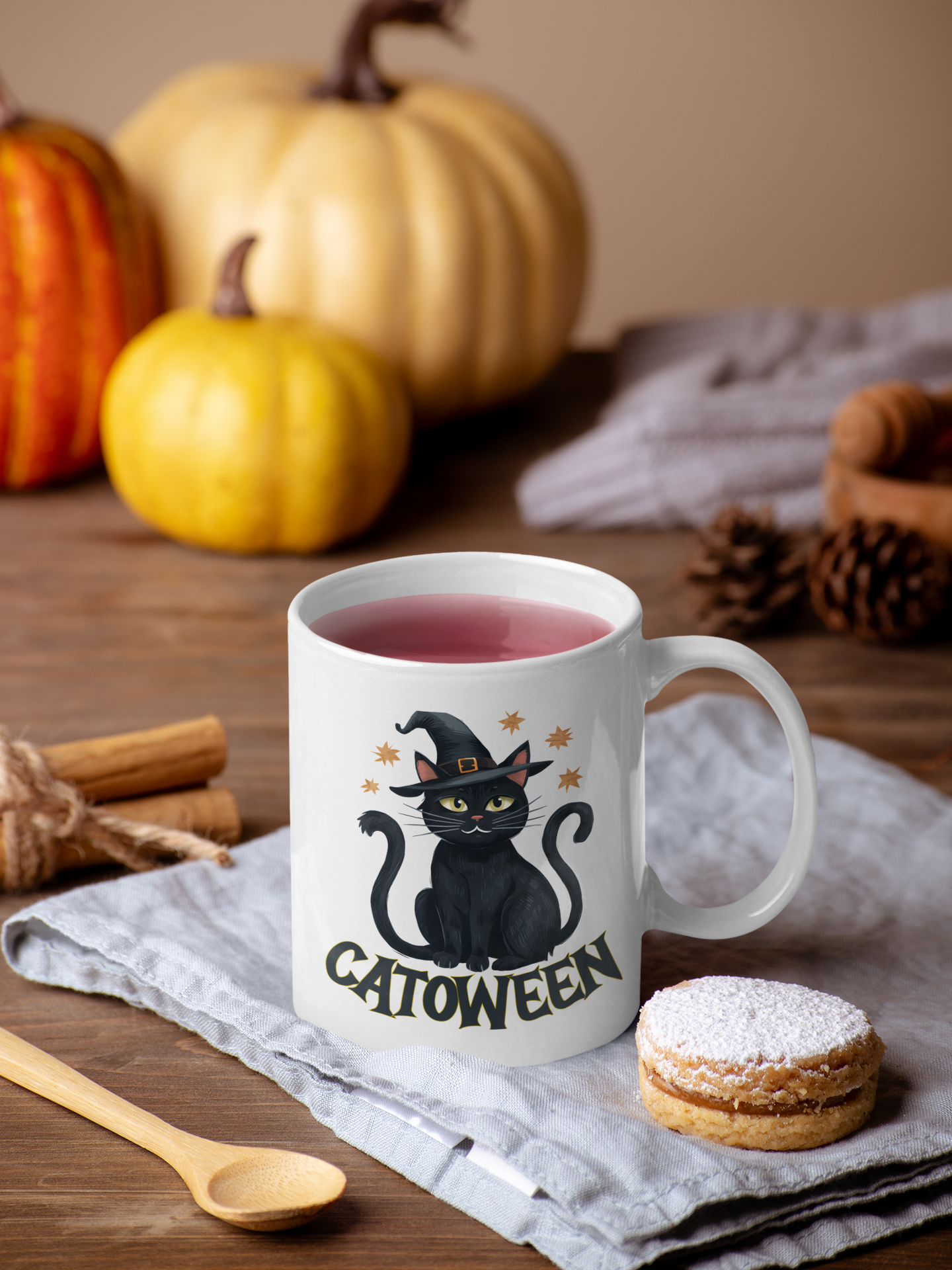 Catoween Ceramic Mug, (11oz, 15oz)